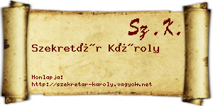 Szekretár Károly névjegykártya