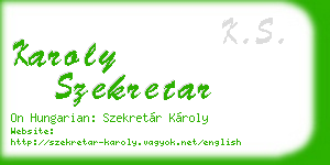 karoly szekretar business card