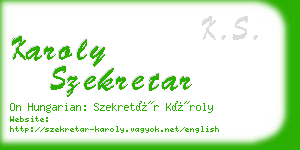 karoly szekretar business card